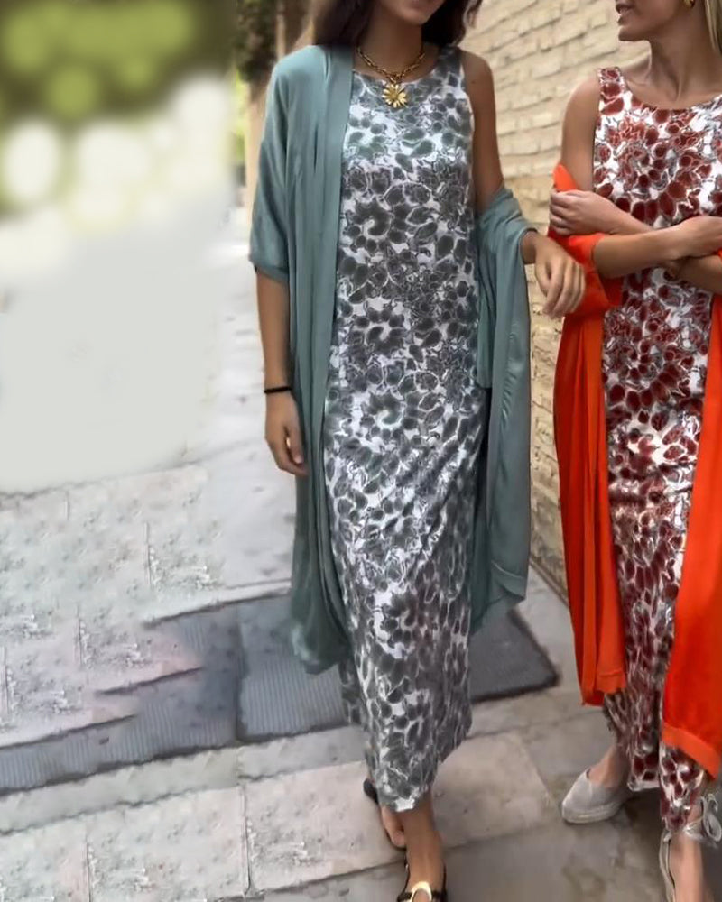Veronica | Women's Two-Piece Set, Flowing Maxi Dress and Lightweight Jacket for Occasions