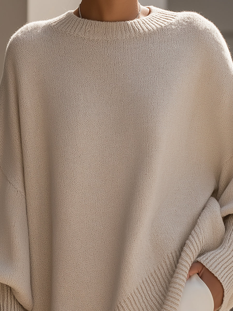 Zola | Women's Oversized Wool Blend Sweater, Drop Shoulder Cozy Knit Sweater