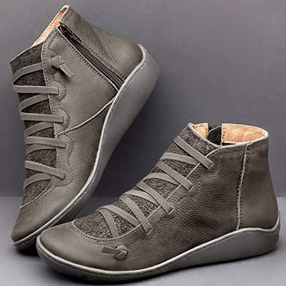 Women's Vegan Leather Wedge Comfort Shoes, Arch Support Slip-On Shoes for All-Day Wear