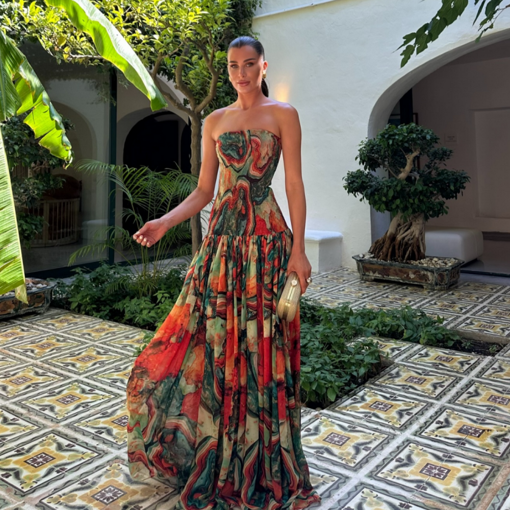 Women's Smocked Tiered Maxi Dress
