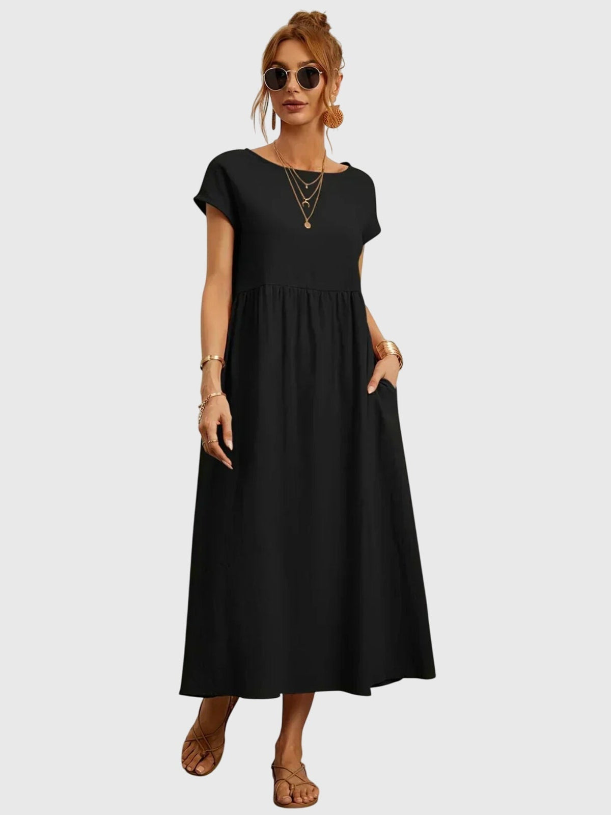 Giselle | Women's Casual Dress with Pockets, Relaxed Fit Breathable Day Dress