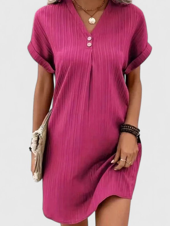Massie | Women's Draped Relaxed Fit Mini Dress, Lightweight Casual Day Dress