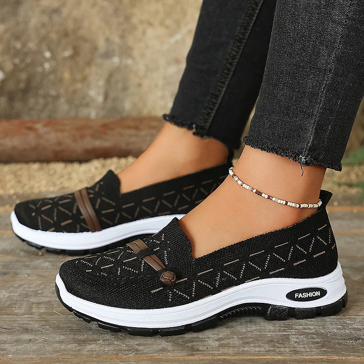 Reitsma | Women's Knit Slip-On Shoes, Non-Slip Cushioned Comfort Walking Shoes