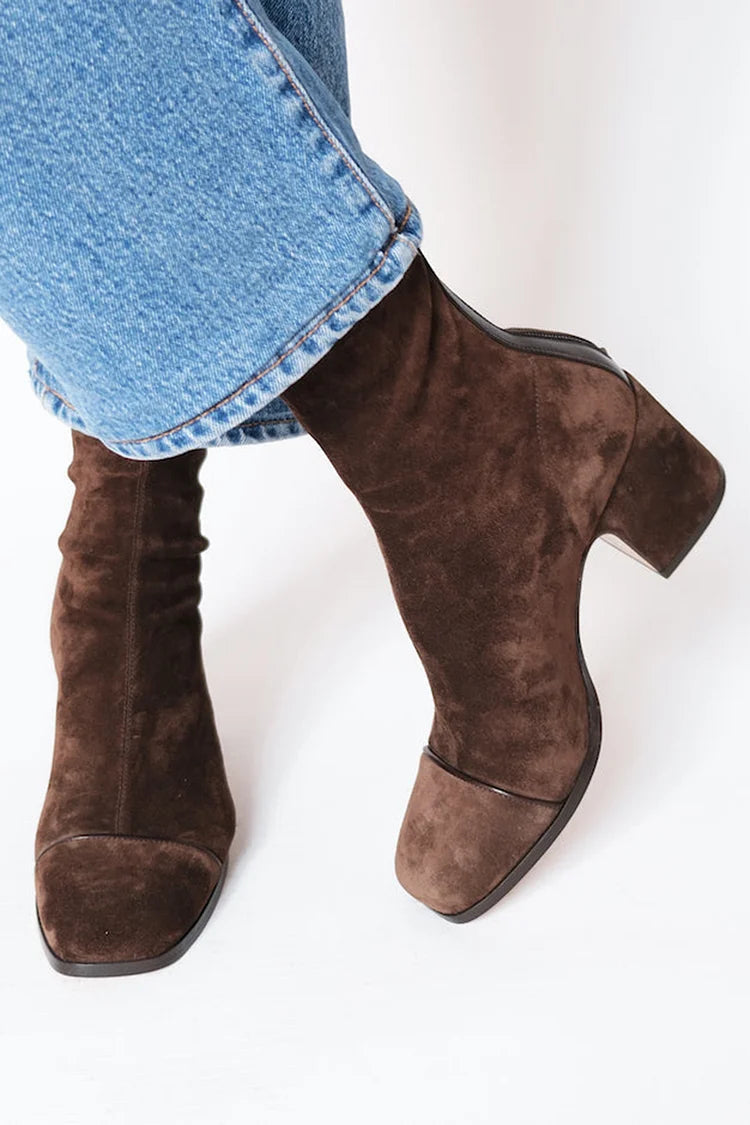 Beth | Women's Square Toe Block Heel Boots, Elegant Everyday Boots for Dressy Wear