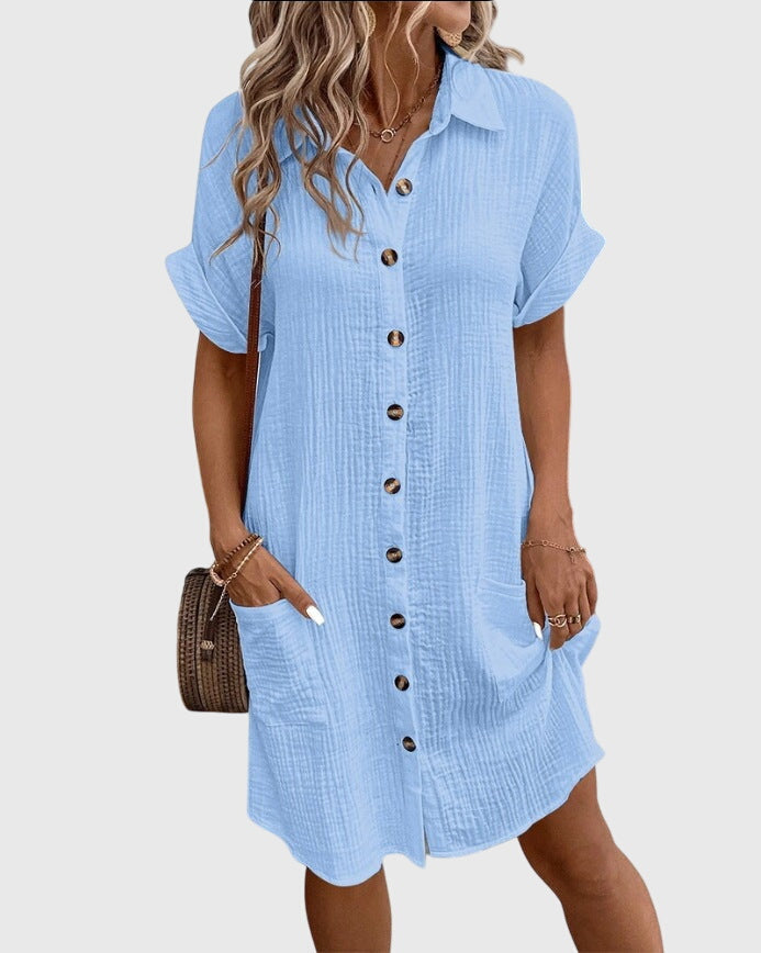 Caroline | Women's Relaxed Fit Midi Dress, Light Breathable Warm Weather Dress