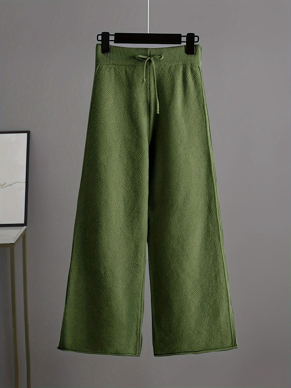 Emily | Women's Knit Two-Piece Loungewear Set, Ribbed Sweater and Wide-Leg Trousers