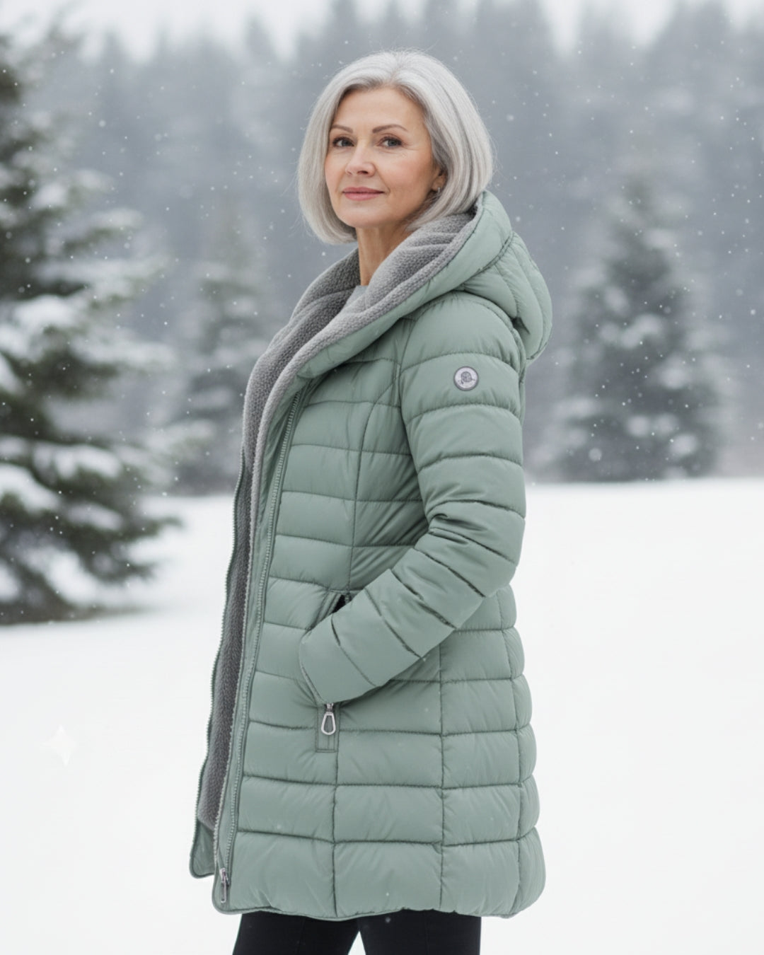 Olivia | Women's Quilted Nylon Puffer Winter Coat, Fleece-Lined Water-Resistant Longline