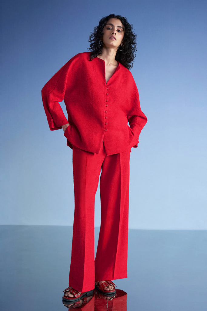 Women's Linen Co-ord Set — Shirt & Wide Leg Pants