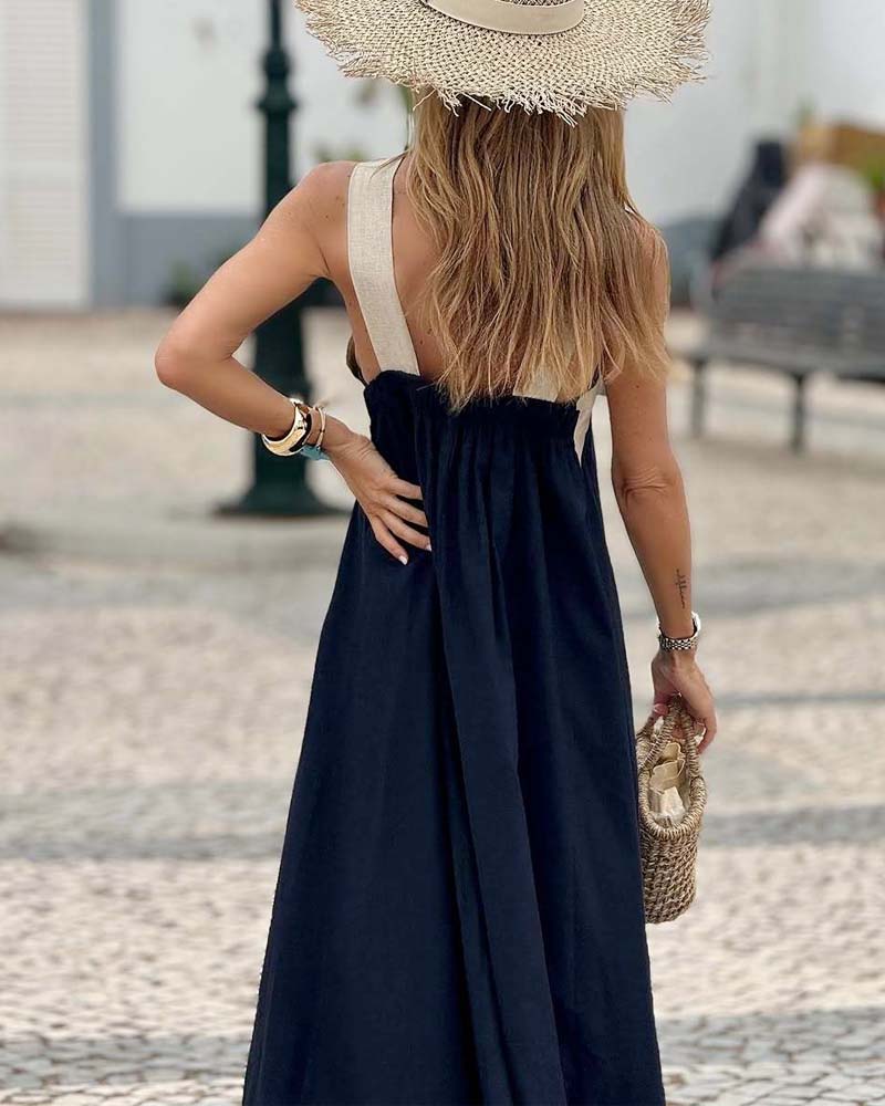 Elara | Women's Crossover Neck Maxi Dress, Open Back Evening Dress for Parties