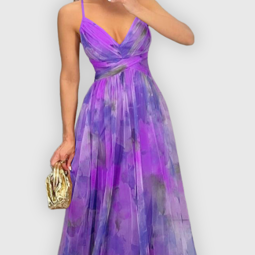 Dora | Women's Floral Maxi Dress, Adjustable Back Summer Dress for Evening Events