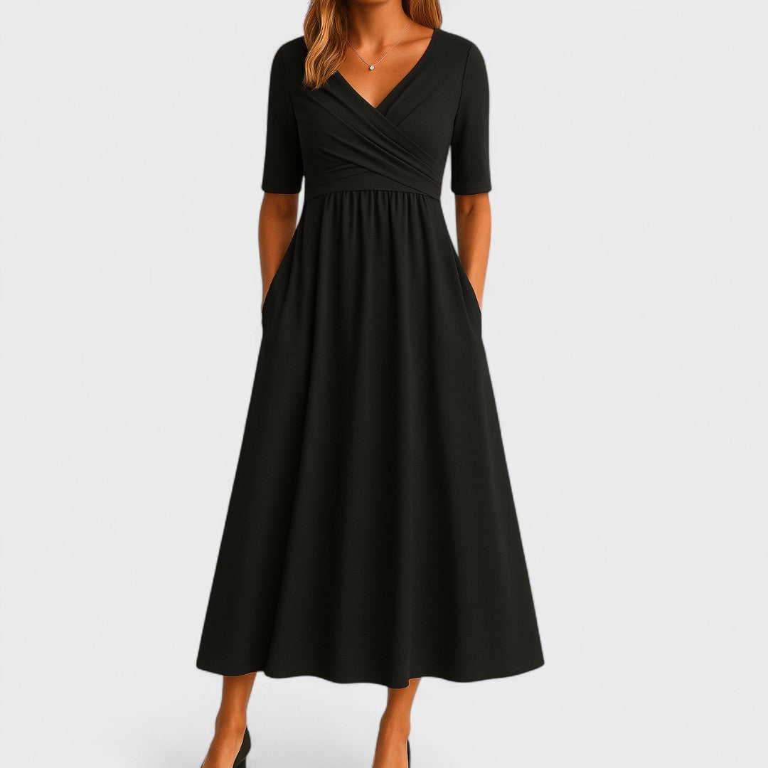 Phoebe | Women's A-Line Midi Dress, Streamlined Everyday Dress for Elegant Events