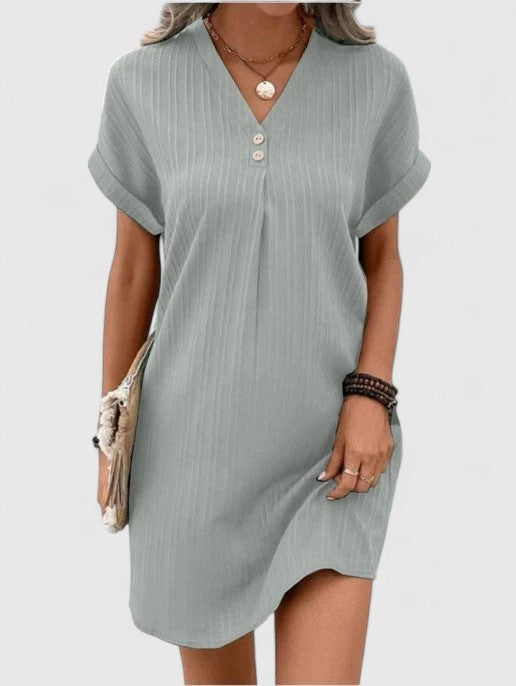 Massie | Women's Draped Relaxed Fit Mini Dress, Lightweight Casual Day Dress