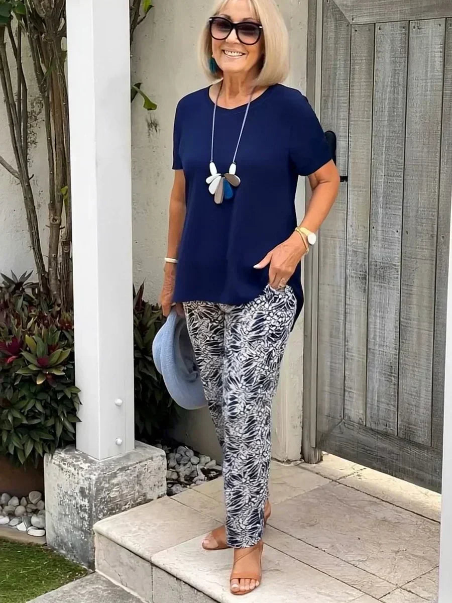 Leticia | Women's Loose Fit Two-Piece Set, Relaxed Top and Wide-Leg Trousers