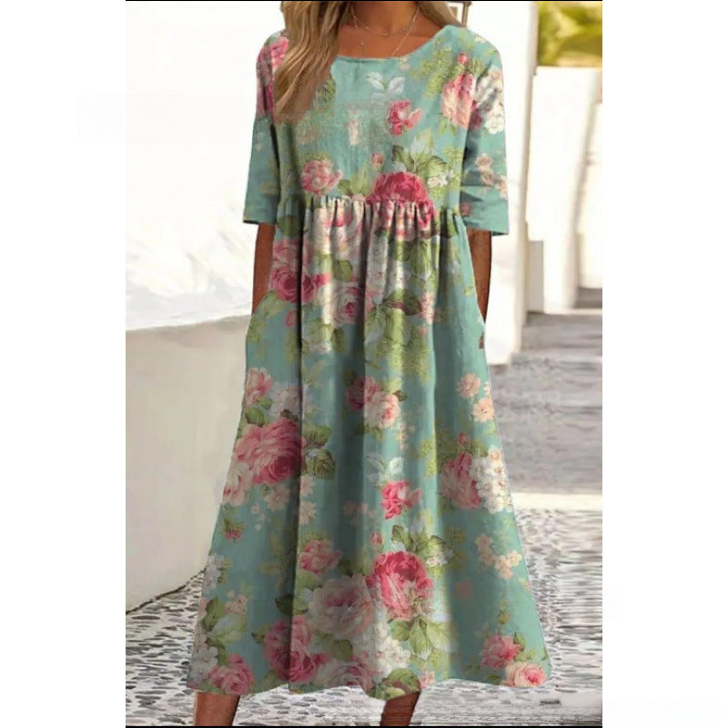 Isolde | Women's Relaxed Fit Midi Dress, Easy Movement Casual Dress