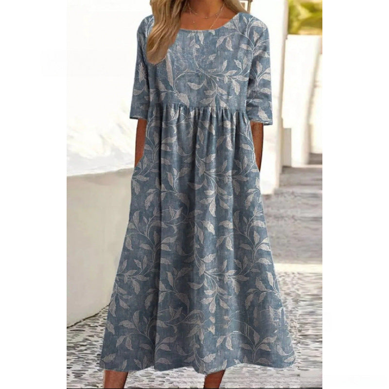 Juno | Women's Relaxed Fit Midi Dress, Flowy Casual Dress with Coverage
