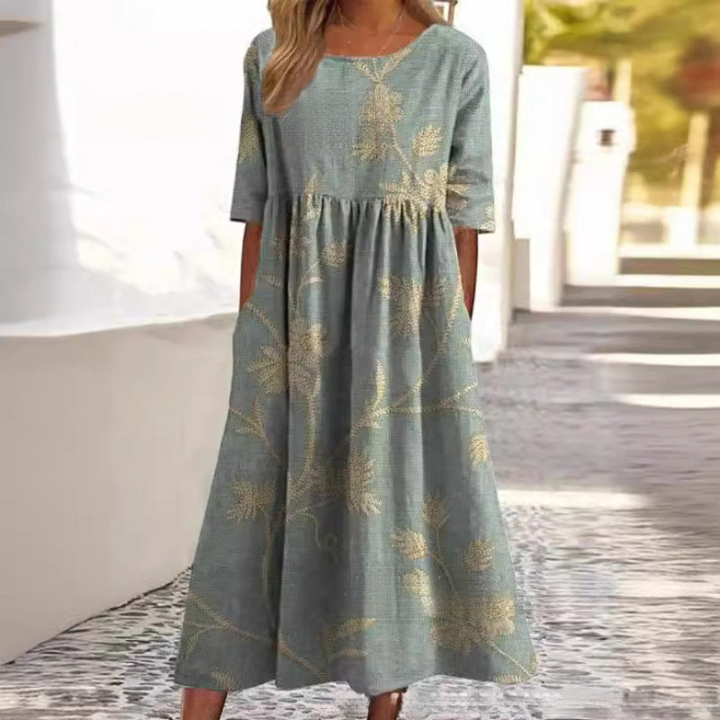 Ondine | Women's Relaxed Fit Midi Dress, Easy-Going Flowy Day Dress