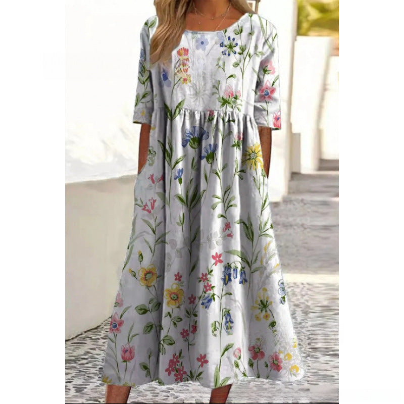 Quinlan | Women's Relaxed Fit Midi Dress, Non-Restrictive Casual Dress
