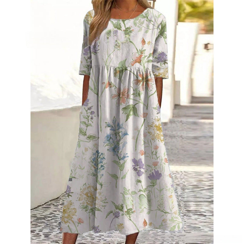 Bellamy | Women's Relaxed Fit Midi Dress, Comfortable Flowy Day Dress