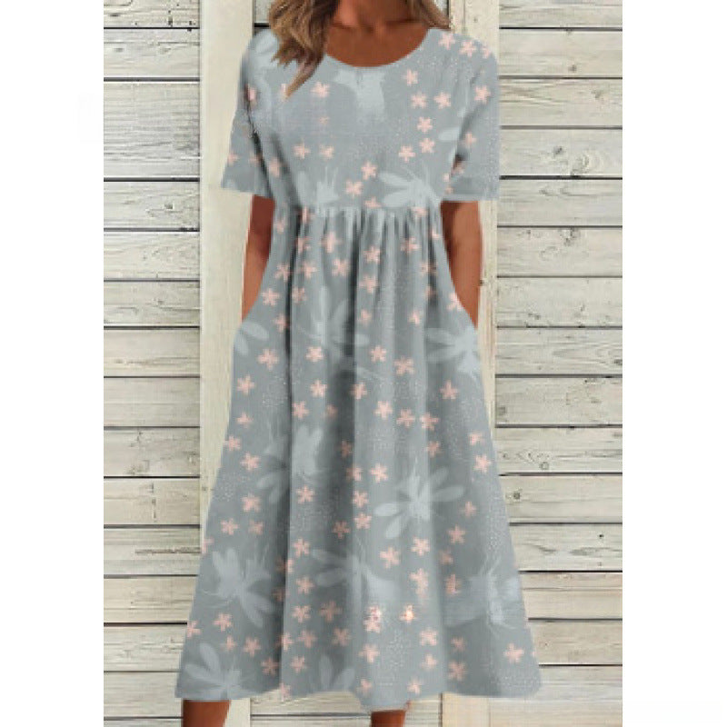 Calypso | Women's Relaxed Fit Midi Dress, Loose Draping Everyday Dress