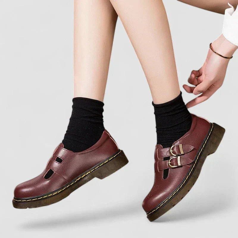 Cecilia | Women's Vegan Leather Mary Jane Shoes, Low Heel Ankle Strap Comfort Shoes
