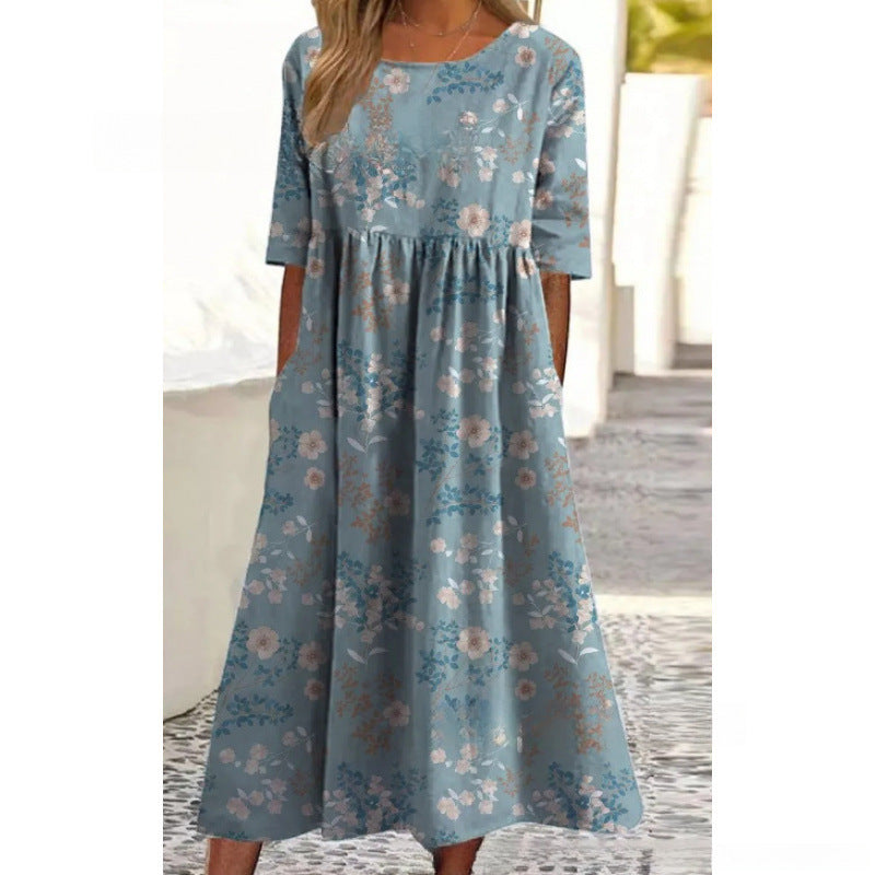 Everlynn | Women's Relaxed Fit Midi Dress, Feminine Flowy Casual Dress