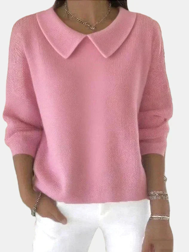 Lynn | Women's Classic Collared Sweater, Soft Breathable Knit Casual Sweater