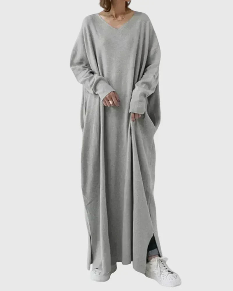 Gryelle | Women's Minimalist Maxi Dress, Sleek Relaxed Fit Dress for Everyday Wear