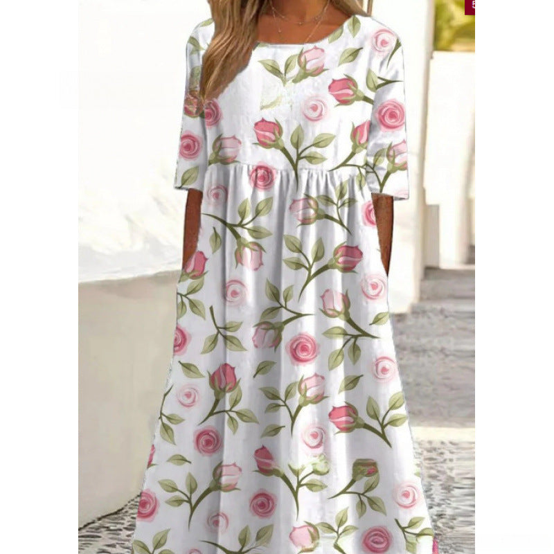 Fallon | Women's Relaxed Fit Midi Dress, Soft Flowing Casual Day Dress