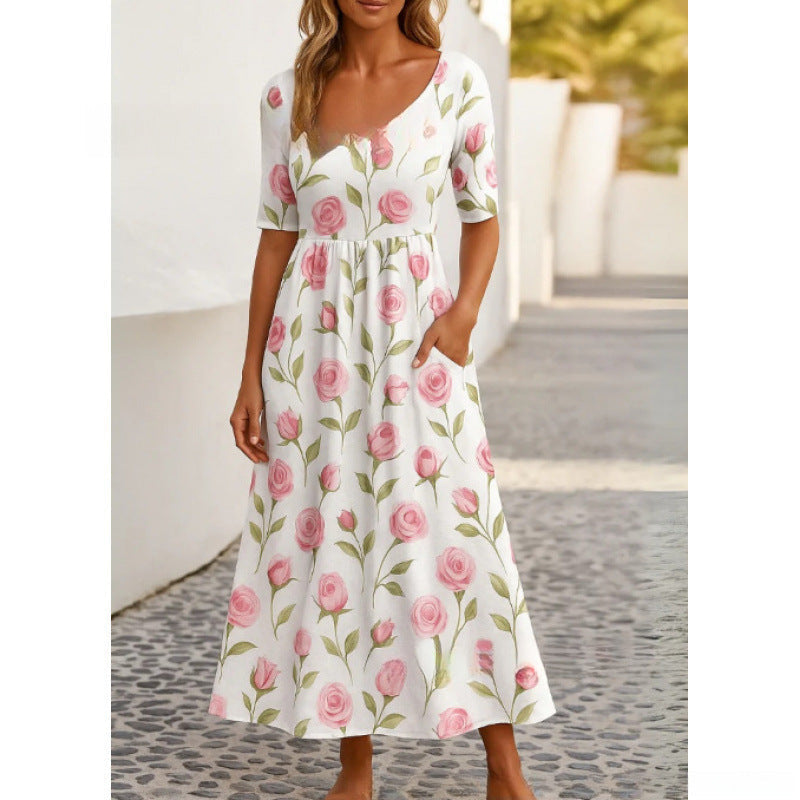 Harlowe | Women's Relaxed Fit Midi Dress, Easy-Going Comfortable Dress