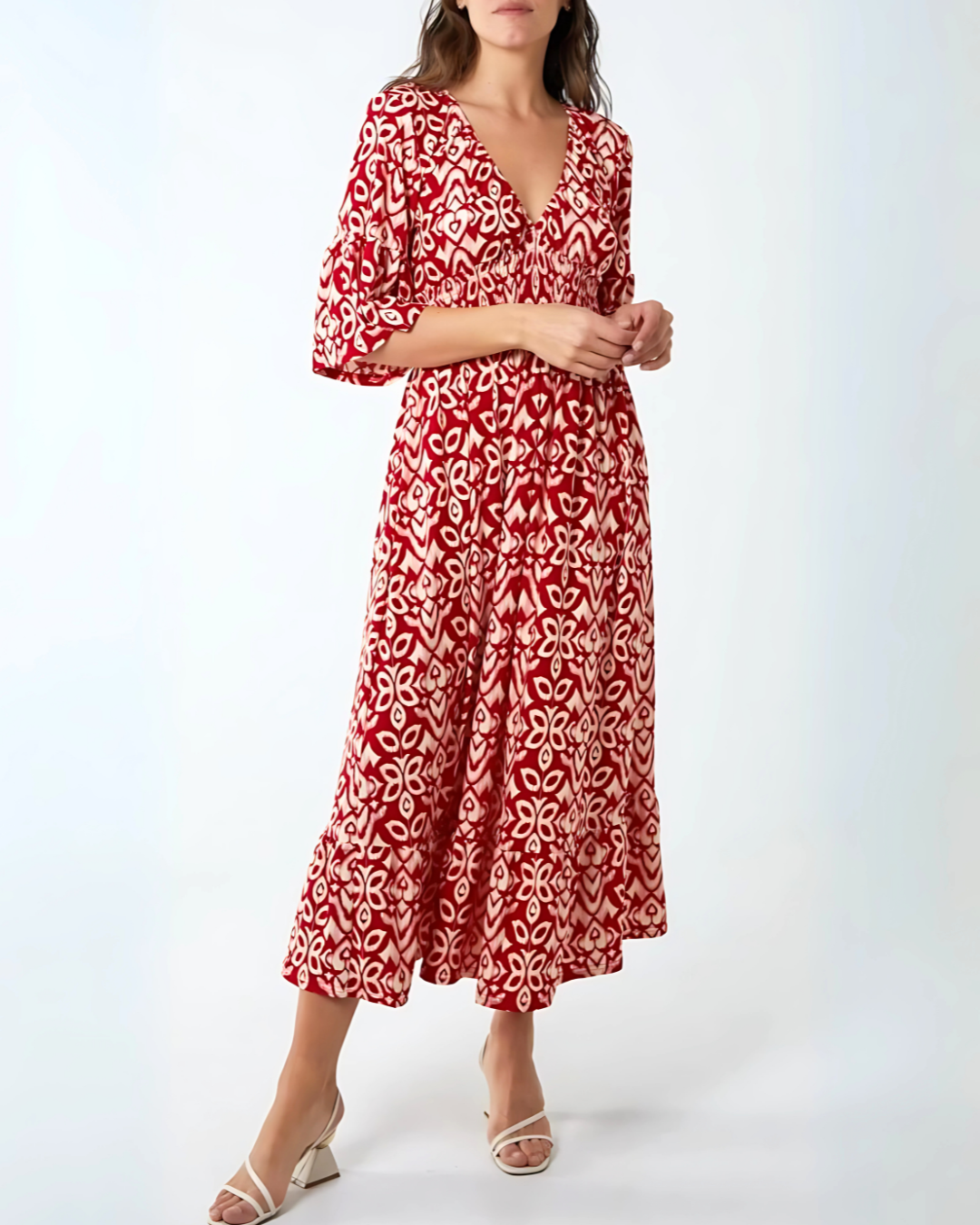 Armana | Women's Boho Maxi Dress, Floral V-Neck Summer Dress with Relaxed Fit