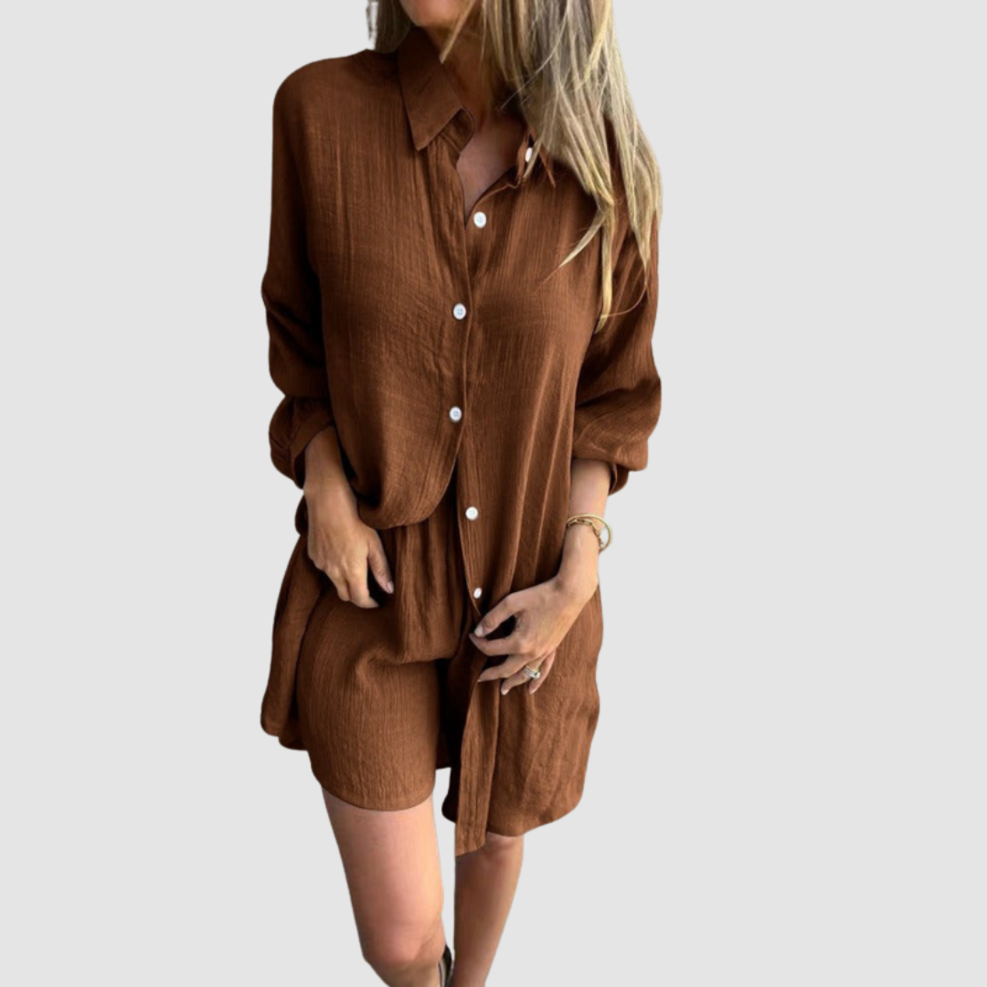 Gennie | Women's Two-Piece Suit Set, Cropped Blazer and High-Waist Pencil Skirt Office Outfit