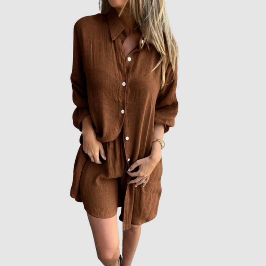 Gennie | Women's Two-Piece Suit Set, Cropped Blazer and High-Waist Pencil Skirt Office Outfit