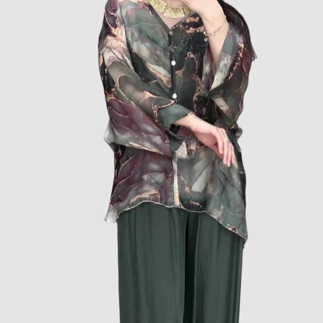 Aurora | Women's Floral Print Two-Piece Set, Casual Co-Ord Outfit for Everyday