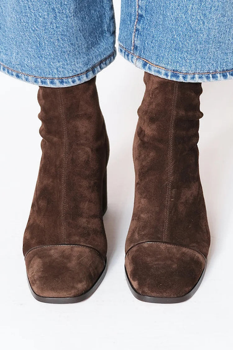Beth | Women's Square Toe Block Heel Boots, Elegant Everyday Boots for Dressy Wear
