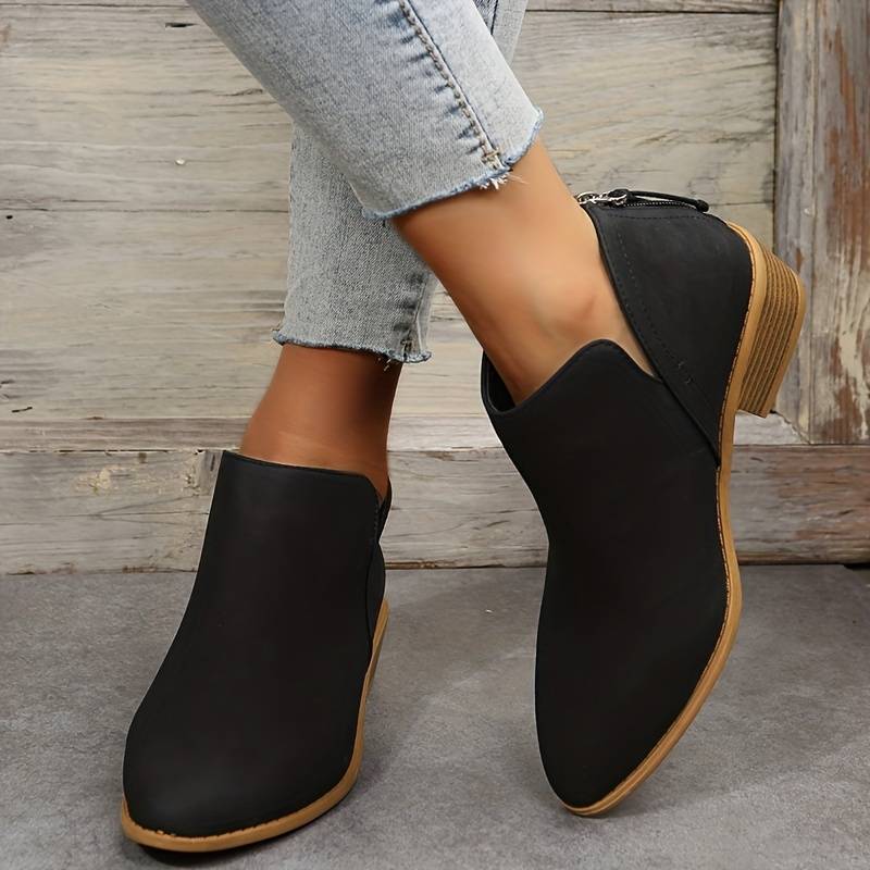 Beatrix | Women's Tapered Perforated Boots, Rubber Sole Boots for Casual and Smart Wear