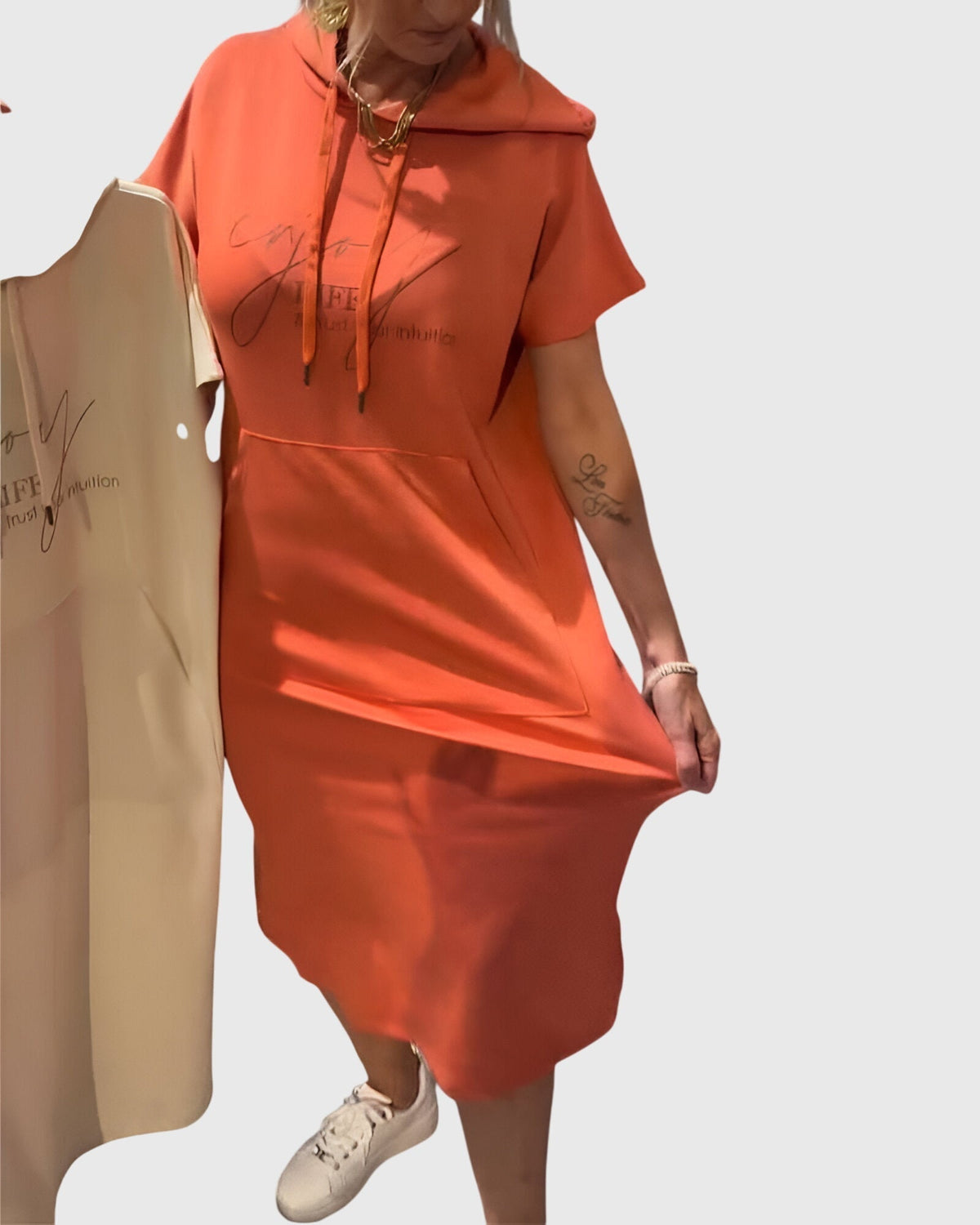 Marlowe | Women's Relaxed Fit Hoodie Dress, Casual Hooded Dress with Pockets
