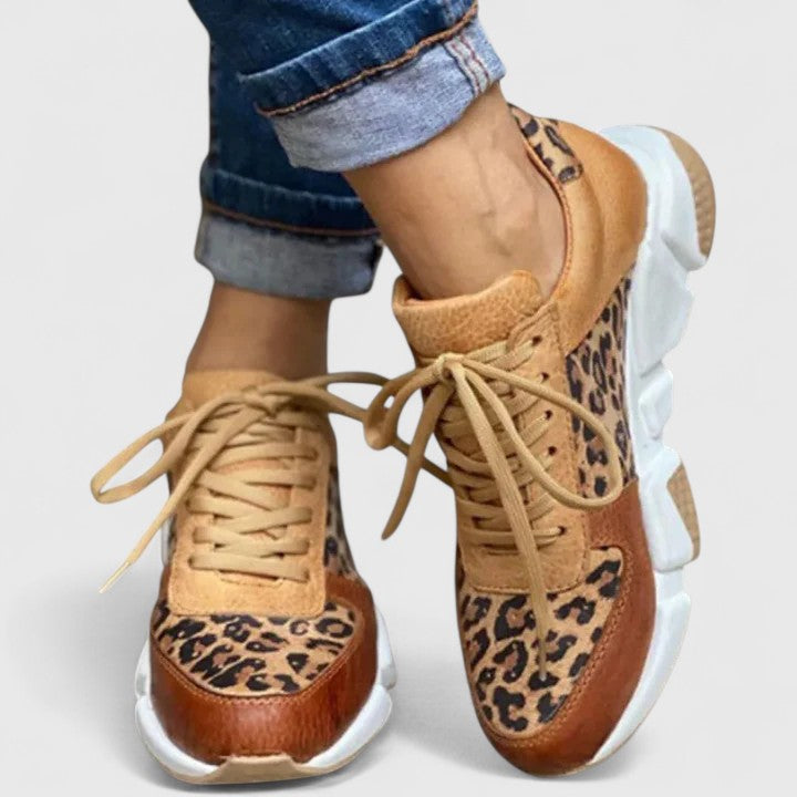PRAVIRA | Women's Leopard Print Comfort Shoes, Cushioned Arch Support Walking Shoes