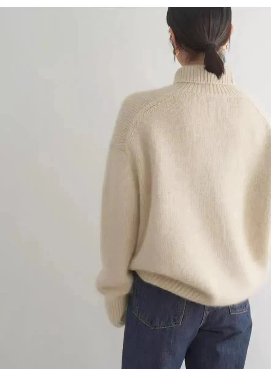 Elia | Women's Soft Knit Turtleneck Sweater, Relaxed Fit Lightweight Warm Pullover