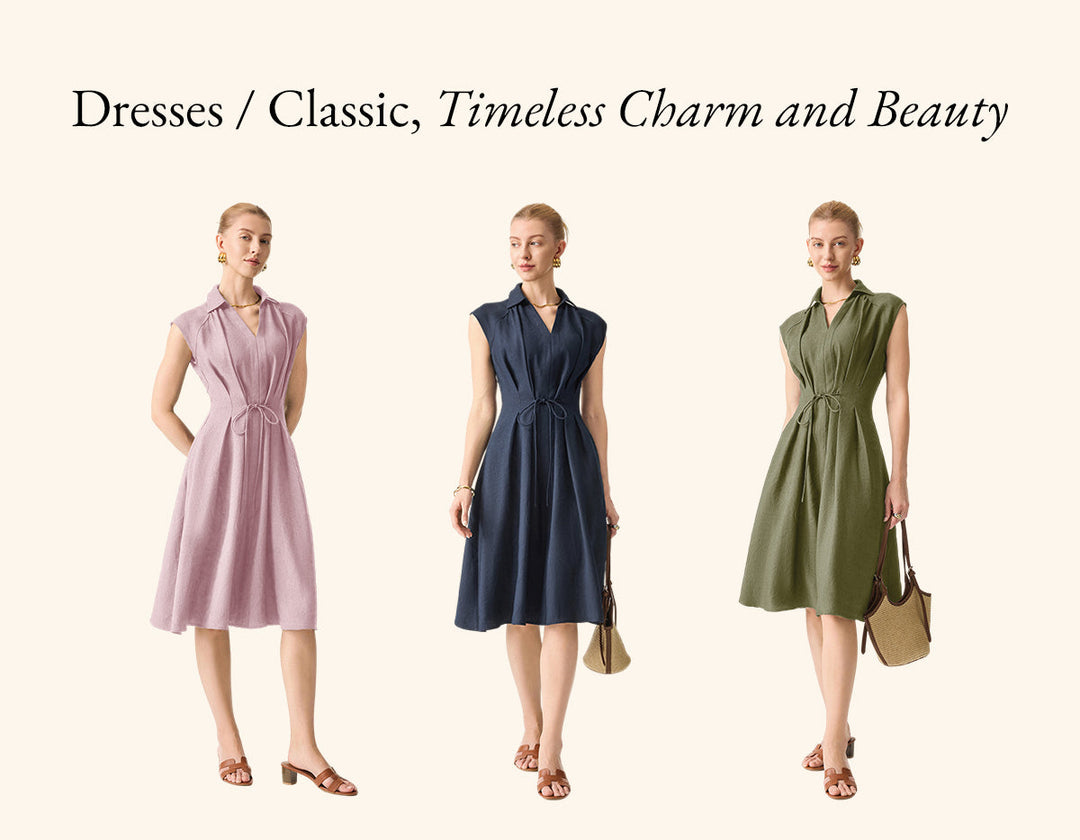Women's Linen Midi Dress – Relaxed Summer Fit