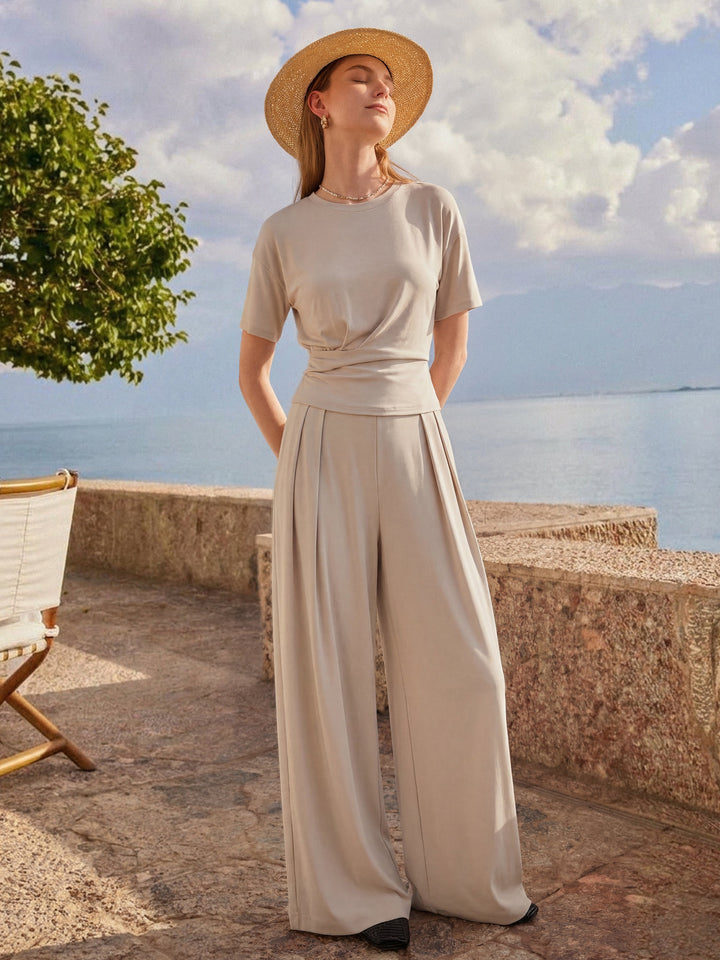 Women's Linen Collared V-Neck Midi Dress — Vacation Style
