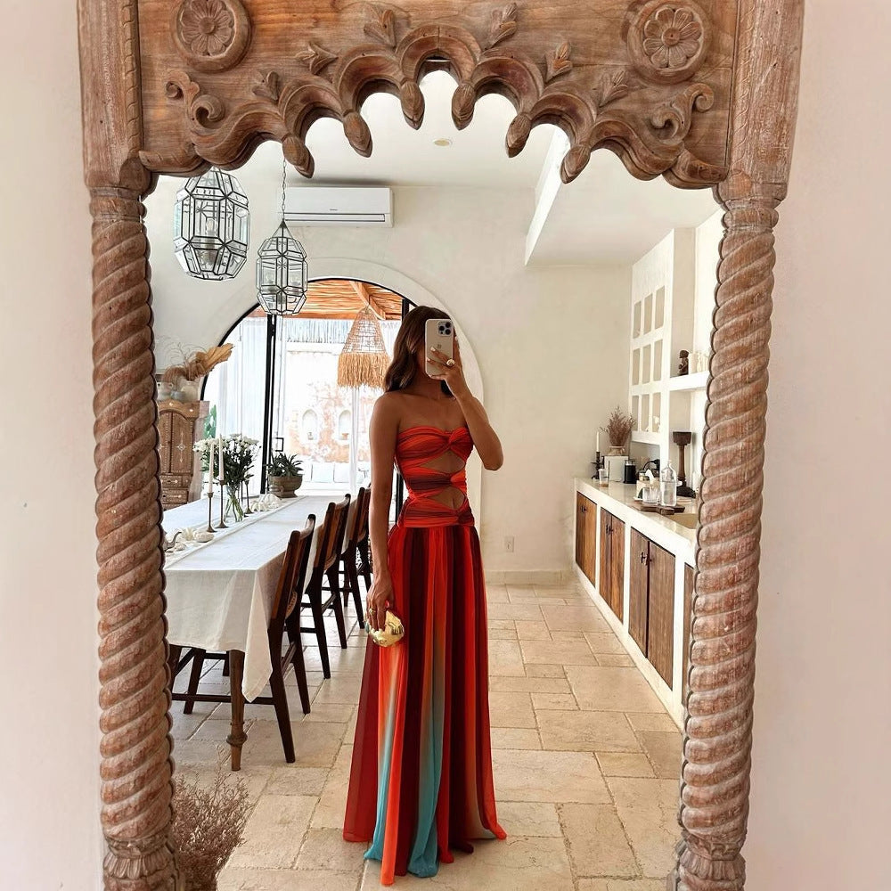 Alina | Women's Strapless Sweetheart Maxi Dress, Ombre Evening Gown for Galas