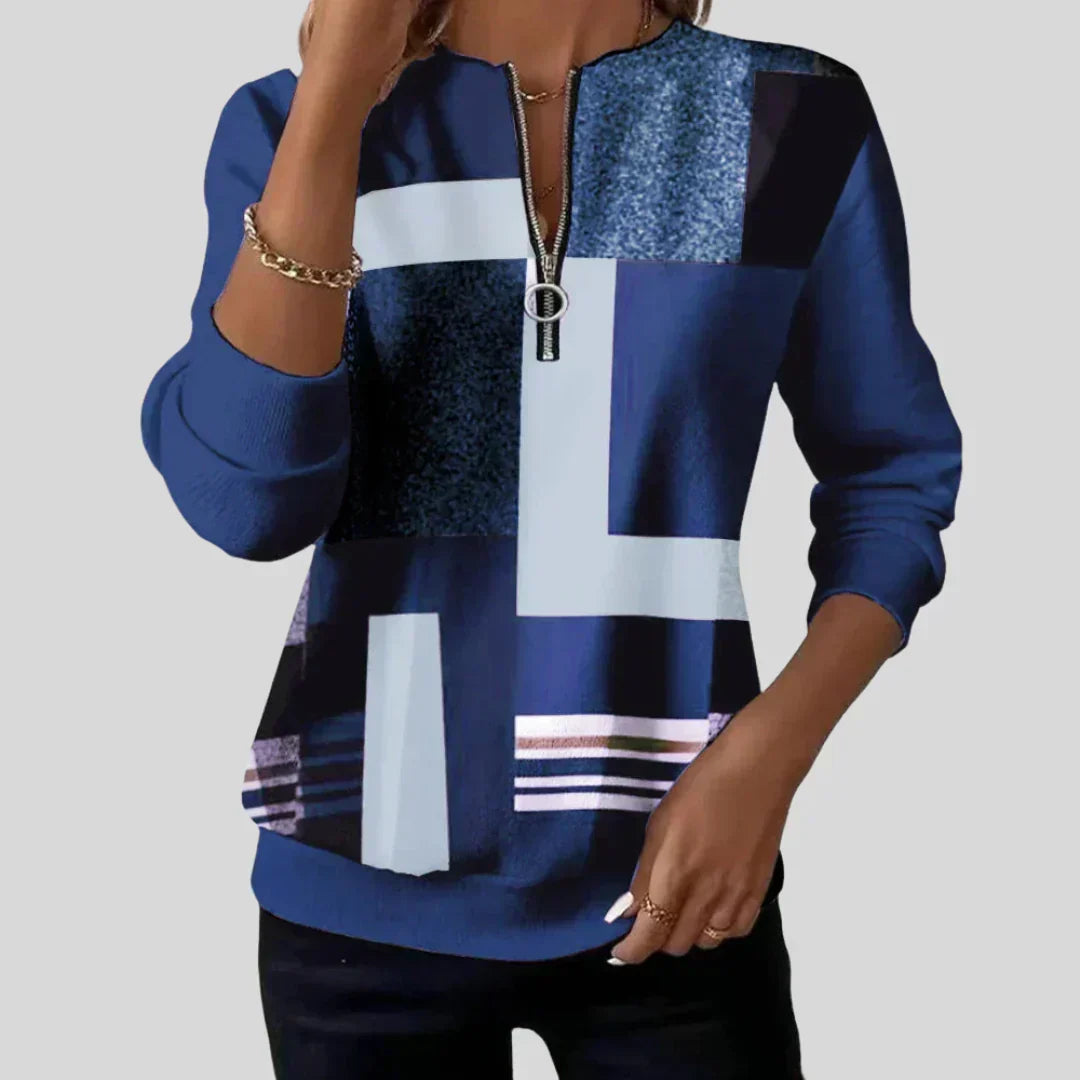 Velstine | Women's Knitted Zip-Up Sweater, Relaxed Fit Everyday Sweater