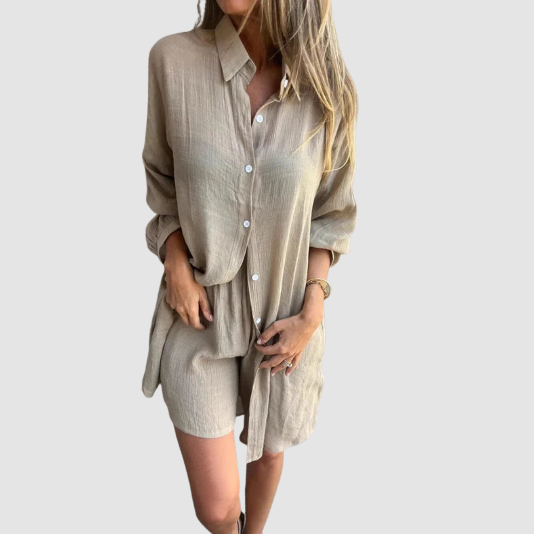 Gennie | Women's Two-Piece Suit Set, Cropped Blazer and High-Waist Pencil Skirt Office Outfit
