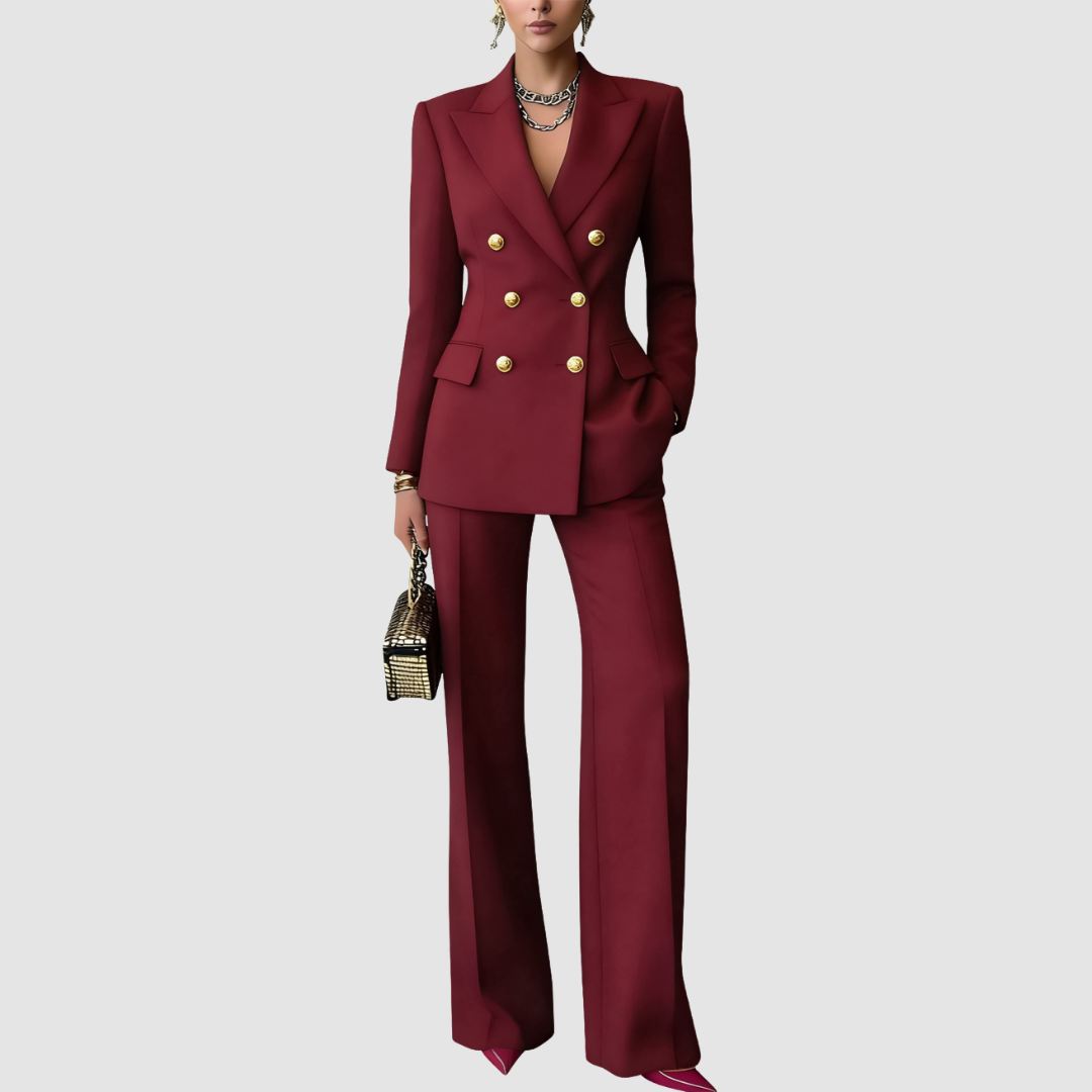 Ysabel | Women's Tailored Two-Piece Set, Blazer and Wide-Leg Trousers for Work