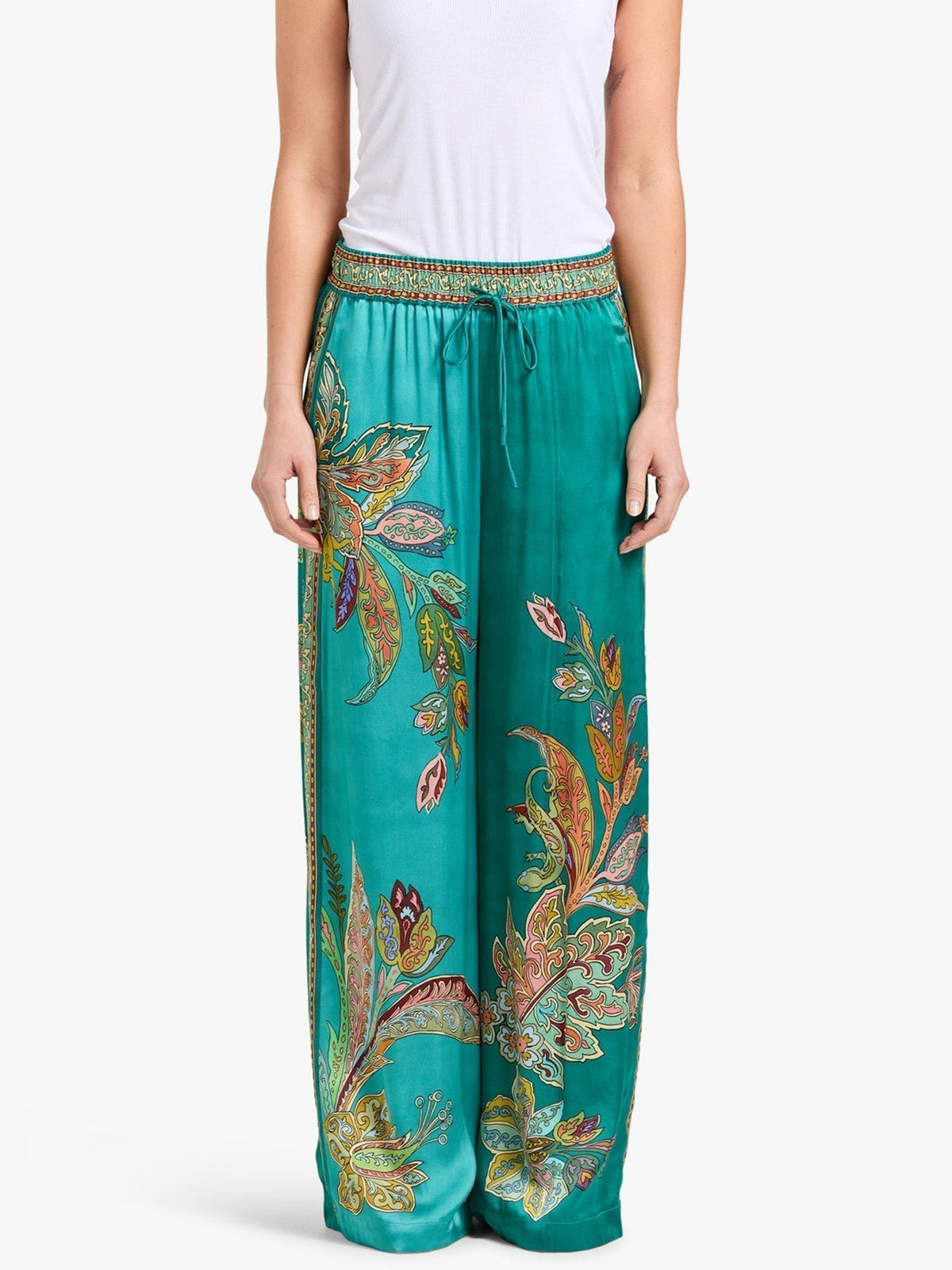 Eliza | Women's Paisley Print Two-Piece Set, Oversized Shirt and Wide-Leg Pants Outfit