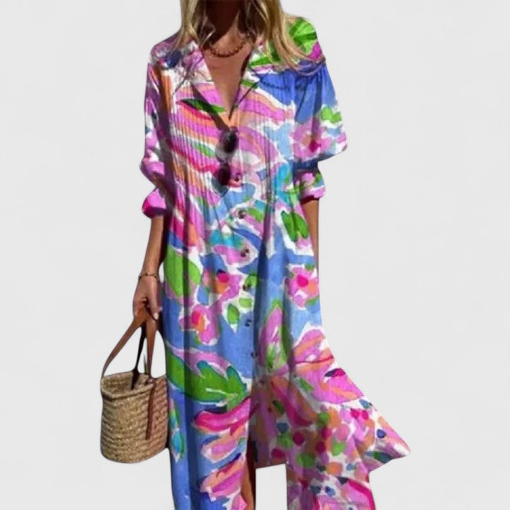 Diane | Women's Boho Print Dress, Relaxed Flowy Casual Dress for Any Occasion