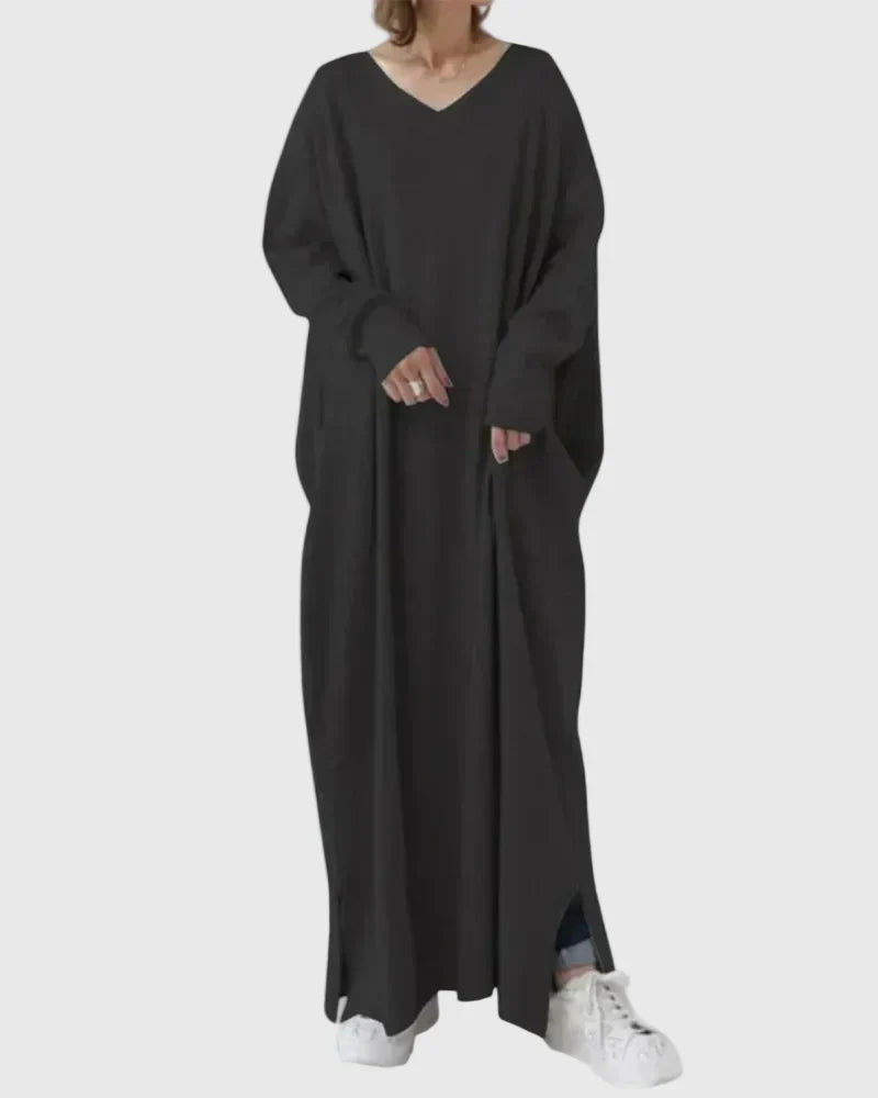 Gryelle | Women's Minimalist Maxi Dress, Sleek Relaxed Fit Dress for Everyday Wear