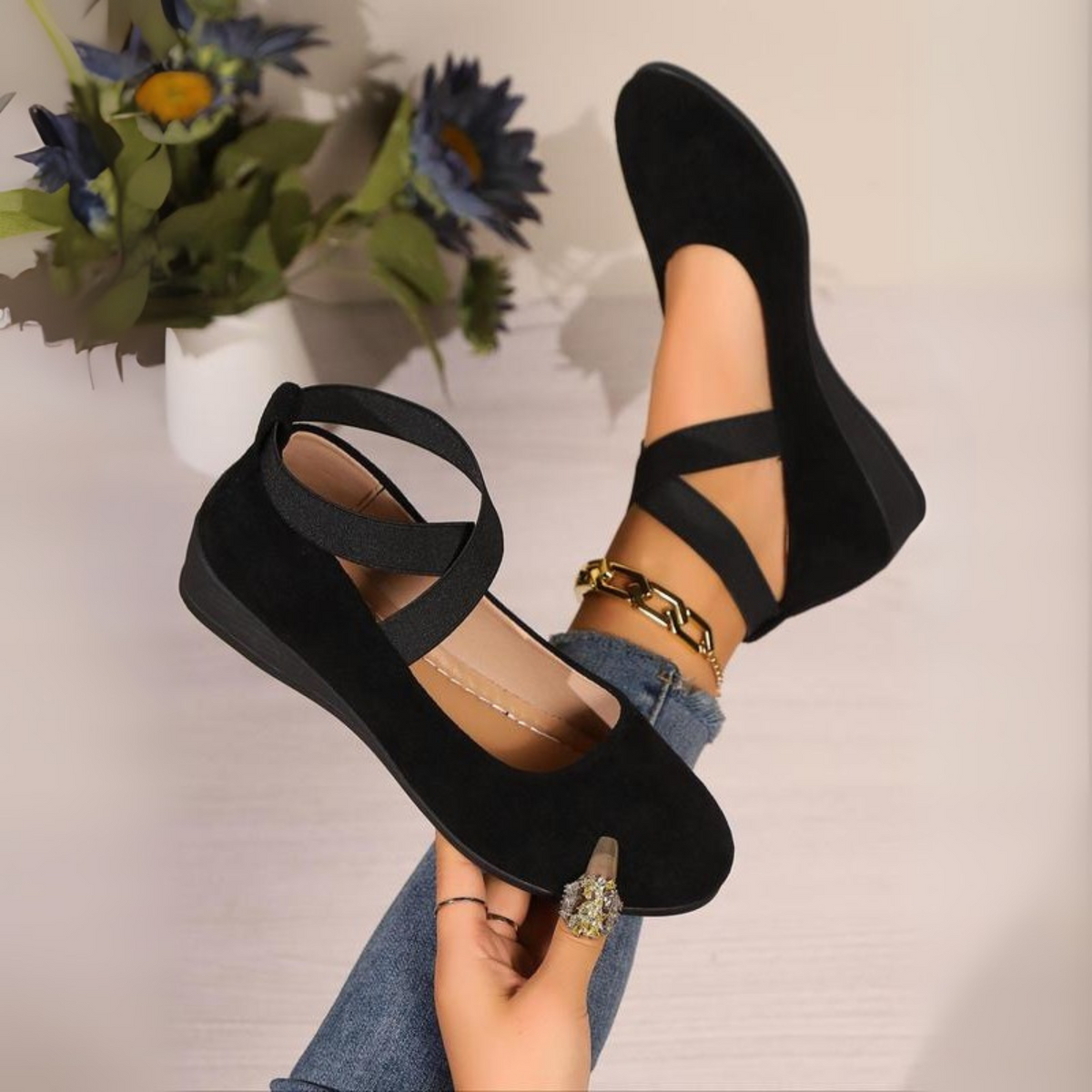 ANGEL | Women's Closed Toe Wedge Slip-On Shoes, Cushioned Comfort Wedges