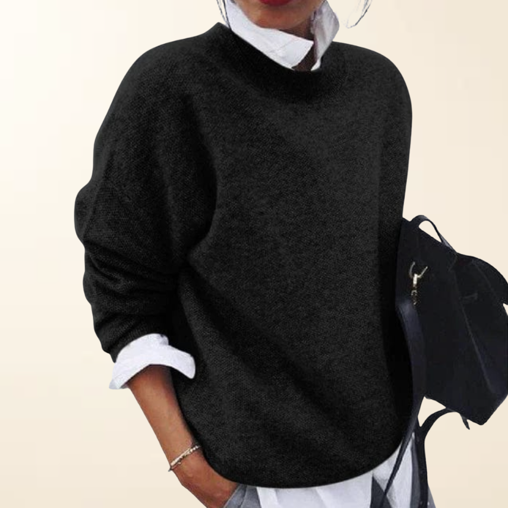 Fiën | Women's Wool Blend Knitted Sweater, Soft Relaxed Fit Everyday Knit