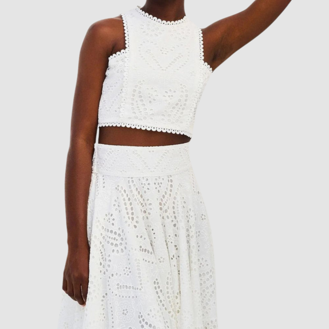 Tallie | Women's Two-Piece Set, Sleeveless Crop Top and Flowy Maxi Skirt for Summer